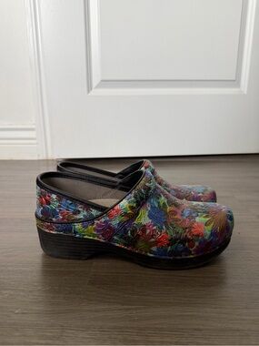 Floral Multi-Color Embossed Dansko LT Women's Paisley Floral Slip-On Clogs